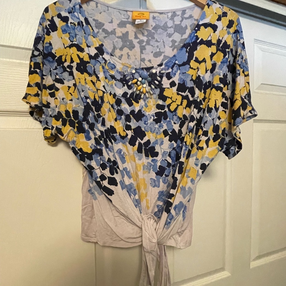 BUNDLE ITEM ONLY Ruby Rd Tie Front Top XL (Damaged Beads See Description!)